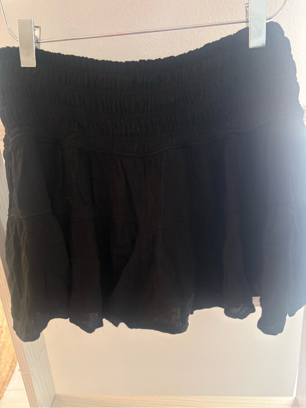 Garage Black Tiered Mini Skirt